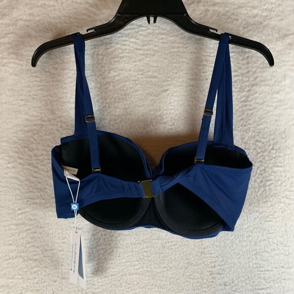 Bleu Rod Beattie Women's 38D Navy Underwire Shirred Bandeau Bikini Top NWT 9936 - Picture 4 of 7
